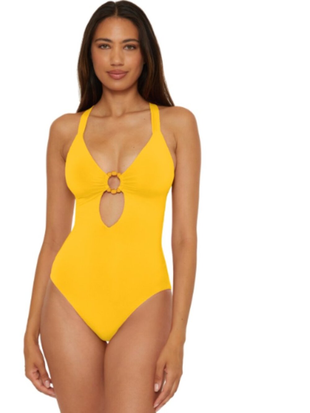 Becca Women's Marble Canyon One-Piece Swimsuit  yellow Size M 8191